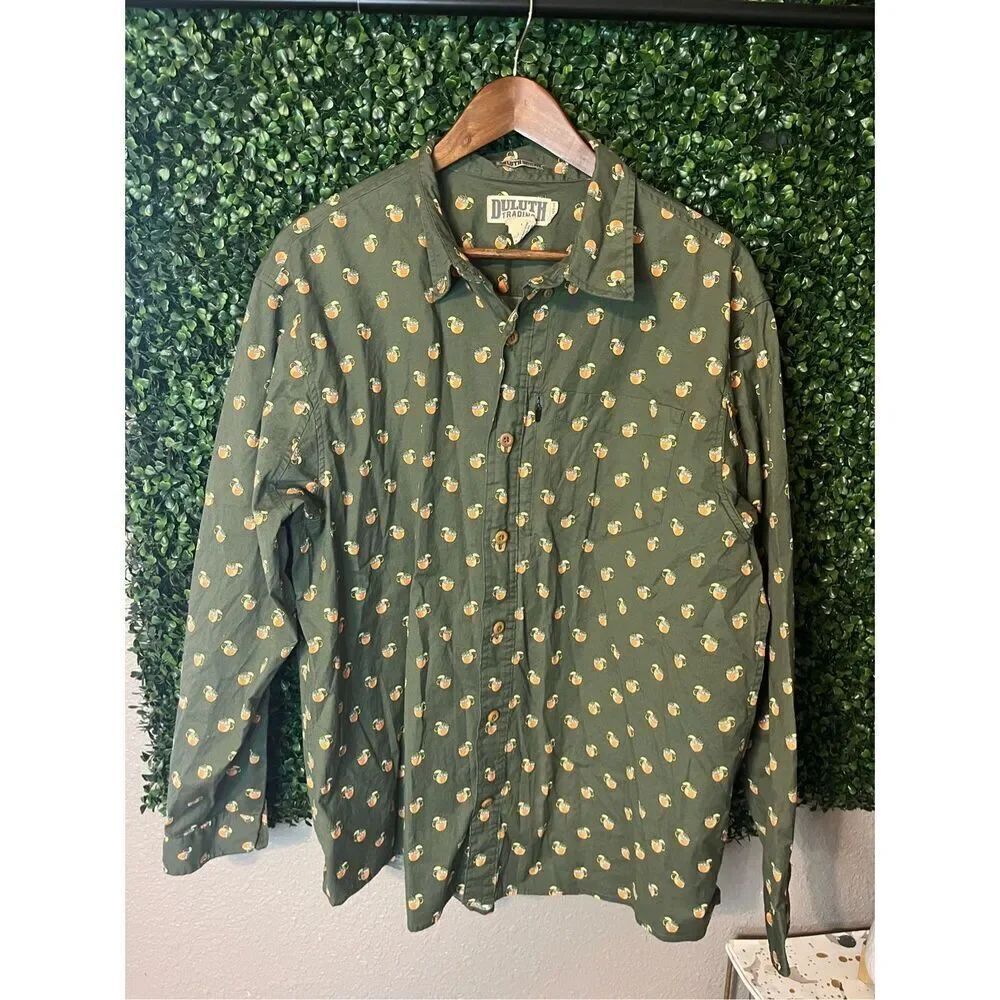 Duluth Trading Co Moscow Mule Long Sleeve Button Shirt Mens Large Relaxed Fit